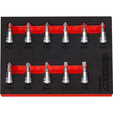 Boxo BX308-R2 11-Piece 1/4" Drive Screwdriver Bit Socket Set