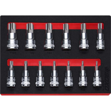 Boxo BX326-R2 13-Piece 1/2" Drive Standard Length Torx Bit Socket Set