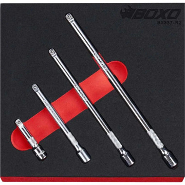 Boxo BX337-R2 4-Piece 1/4" Drive Socket Extension Bar Set