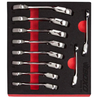 Boxo BX392-R2 10-Piece Metric Stubby Reversible Ratcheting Wrench Set