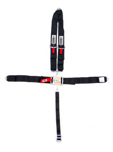 Crow 5-Pt Harness Big Latch Blk Bolt In V Type 11084A