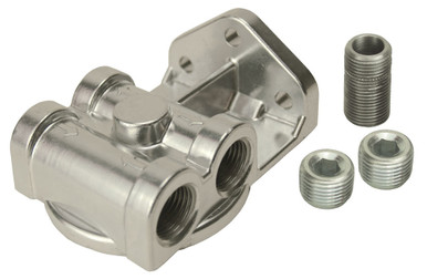 Derale Single Side Ports 1/2 NPT Filter Mount 3/4-16 Thread 25709