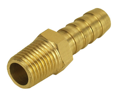 Derale Straight Hose Barb Fitti ng 1/4 NPT M x 3/8 Barb 98100