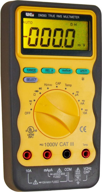 UEi Test Instruments DM393 Auto Ranging CAT-3 TRMS Digital MultiMate, 1000V (Discontinued)