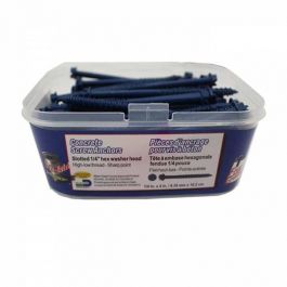 1/4" x 4" Hex Washer Head Concrete Screws (100pc)
