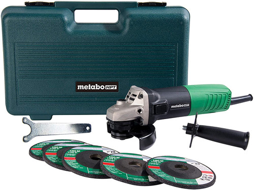 Metabo HPT Angle Grinder | 4-1/2-Inch | Includes 5 Grinding Wheels & Hard Case |