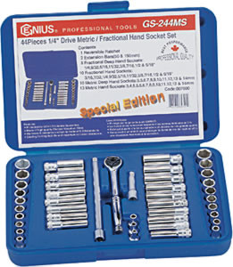 44 Pc. 1/4" Dr. Metric and Fractional Socket Set GNSGS244MS