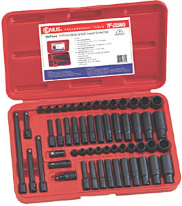 55 Piece 1/4 Inch Drive Impact Socket Set GNSTF255MS