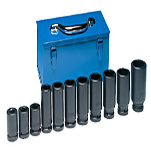 11 Pc. 3/4" Dr. Deep Truck Wheel Impact Socket Set - Metric GRY8133