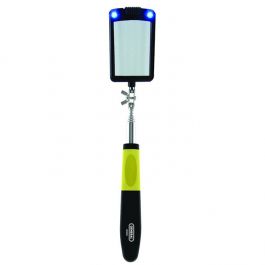 General Tools Telescoping 2" x 3" Rectangular Glass Inspection Mirror with LEDs