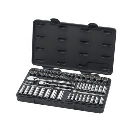 GearWrench 68pc 1/4" and 3/8" Drive 6 and 12 Point Standard and Deep Socket Set with Ratchet - SAE and Metric