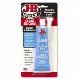 J-B Weld Clear Silicone RTV Sealant and Adhesive - 3 oz