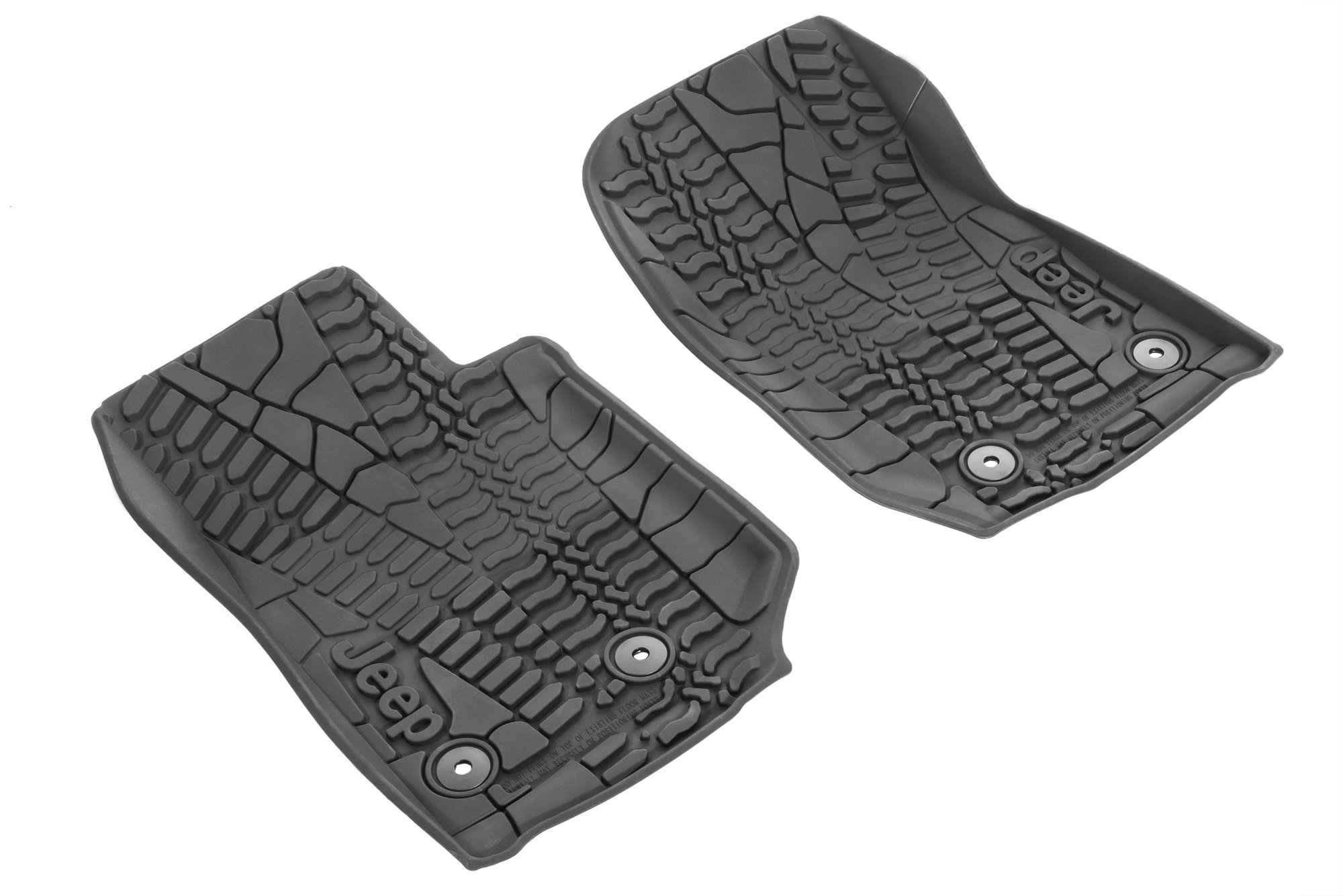 Mopar 82213861 Floor Slush Mats with Tire Tread Pattern for 14-18 Jeep Wrangler JK