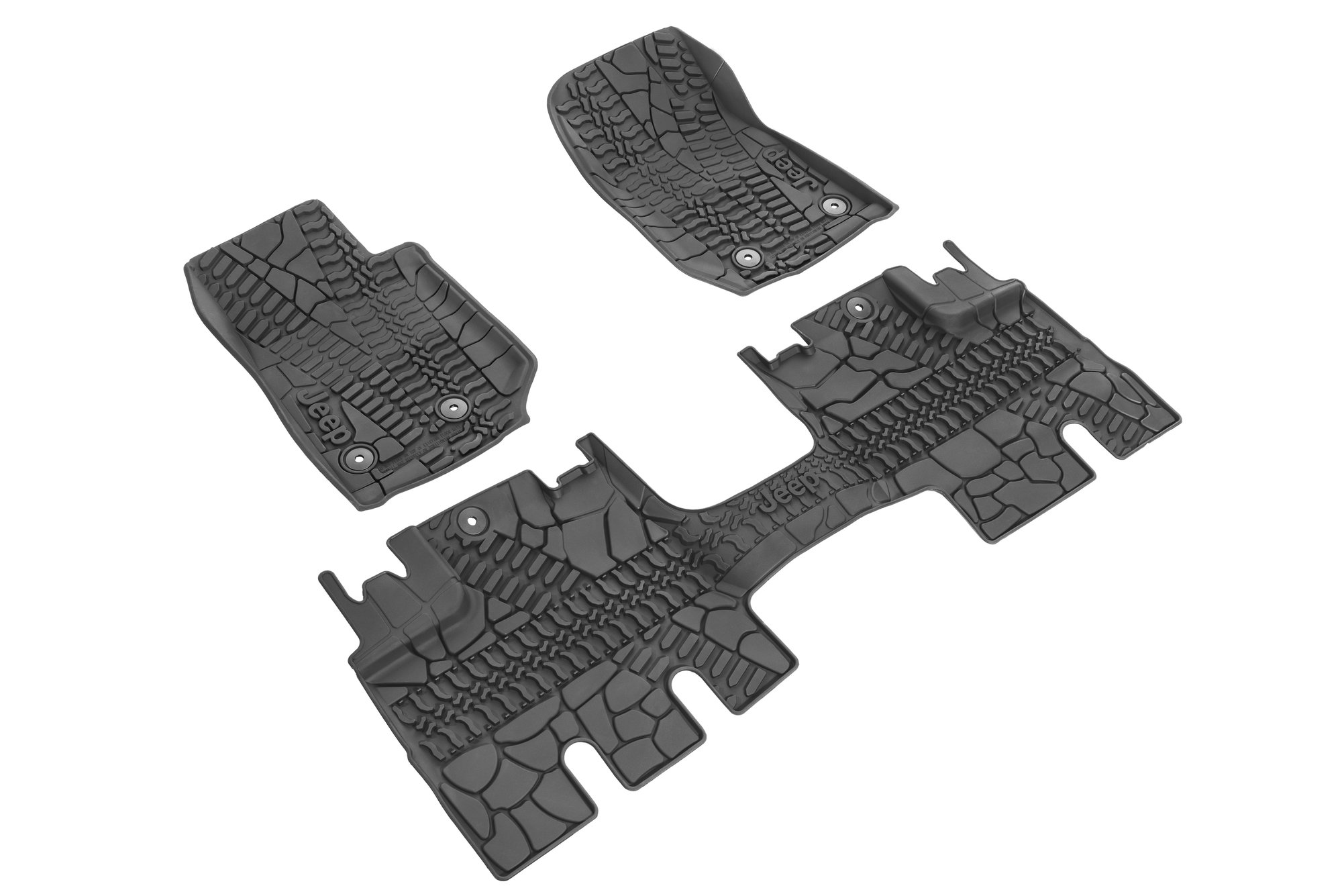 Mopar 82213860 Floor Slush Mats with Tire Tread Pattern for 14-18 Jeep Wrangler Unlimited JK 4 Door