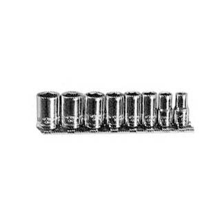 8 Piece 1/4 inDrive Metric Chrome Socket Set