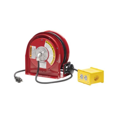Reelcraft L 3030 123 7Q 12/3 30 ft. Premium Duty Quad Outlet Box Power Cord Reel