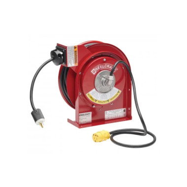Reelcraft L 4050 163 3-RP 16/3 50 ft. Premium Duty Single Receptacle Power Cord Reel