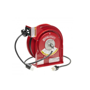 Reelcraft L 4525 123 3A 12/3 25 ft. Premium Duty Single Receptacle Power Cord Reel