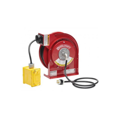 Reelcraft L 4545 123 7B 12/3 45 ft. Premium Duty Duplex Outlet Box Power Cord Reel