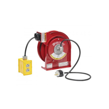 Reelcraft L 4545 123 7QC 12/3 45 ft. Premium Duty Quad Box Outlet Power Cord Reel