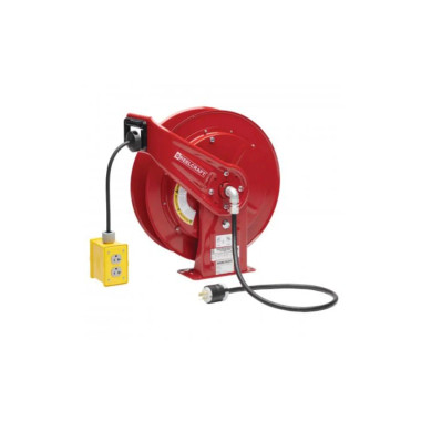 Reelcraft L 70100 123 7QC 12/3 100 ft. Heavy Duty Quad Box Outlet Power Cord Reel