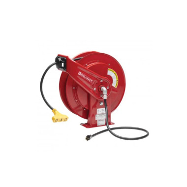 Reelcraft L 70100 123 9 12/3 100 ft. Heavy Duty Triple Outlet Power Cord Reel