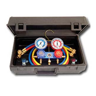 134a Aluminum Gauge Set with 60 inGoodyear Hoses and Manual Couplers