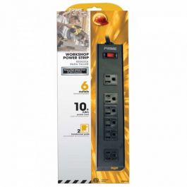 6-Outlet Metal Power Strip/10' Cord