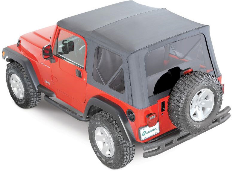 QuadraTop Premium Sailcloth Replacement Soft Top in Black Diamondfor 97-06 Jeep Wrangler TJ