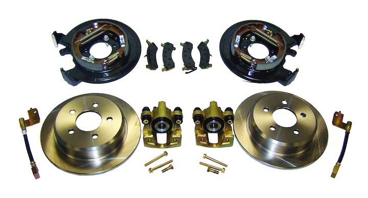 Crown Automotive RT31007 Disc Brake Conversion Kit w/o Parking Brake Cables For 91-06 Jeep Vehicles with Dana 35 or Chrysler 8.25 Rear Axle without ABS