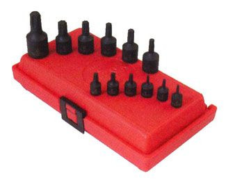 12pc Internal Star Impact Socket Set (1/4 in , 3/8 in ,and1/2 in dr.)