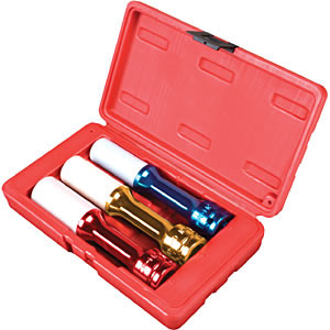 3 Pc. 1/2" Dr. Extra Long Thin Wall Deep Wheel Protector Set SUN2843