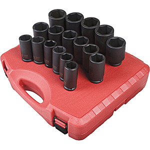 3/4 inDr. Metric Deep Impact Socket Set, 17 pc.