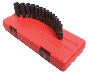 Sunex Tools 14 Pc. 1/4" Drive Metric Deep Magnetic Impact Socket Set SUU-1831