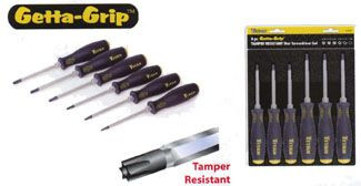 6 pc Getta Grip Tamper Resistant Star Screwdriver Set