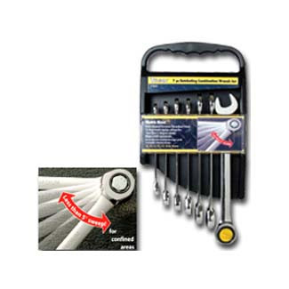 7 pc Ratcheting Combination Wrench Set SAE