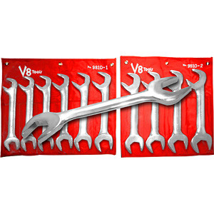 10 Piece Standard Jumbo Angle Combination Wrench Set V8 9810