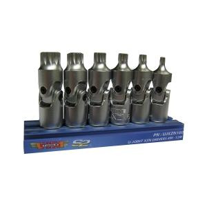 6 PIece 1/4" Drive U-Joint XZN Triple Square Driver Set VIMUJXZN100