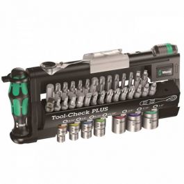 Wera Tool-Check Plus 39pc 1/4" Drive Socket and Bit Set with Ratchet - SAE
