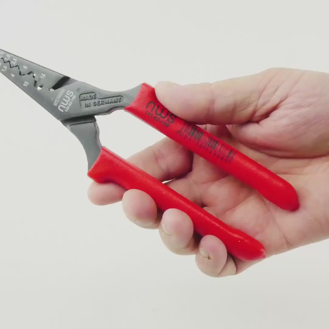 NWS 7.5" Crimping Pliers for End-Sleeves- TitanFinish - Plastic Grip