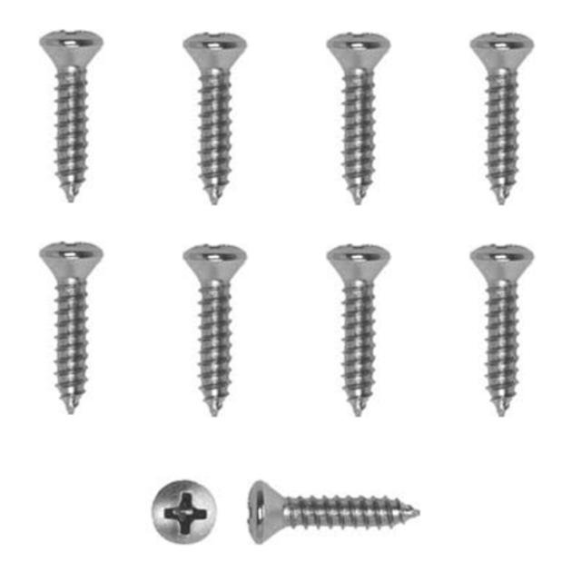 Redline Restomotive 1955-1972 Chevy Full Size 10 Piece Chrome Door Sill Plate Screws
