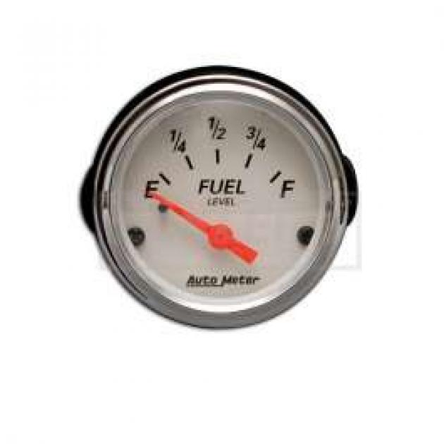 Chevy Custom Fuel Gauge, With White Face & Orange Needles, AutoMeter, 1955-1957