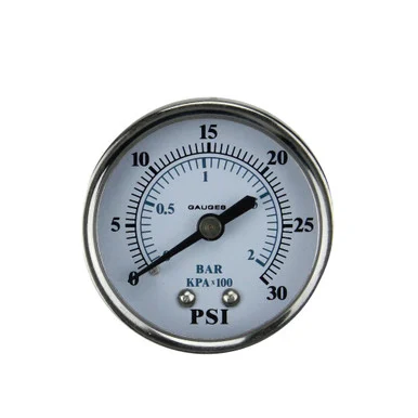 Accurate Pressure Measurement Made Easy with 2″ Back Mount Stainless Steel Pressure Gauge 0-30 PSI!