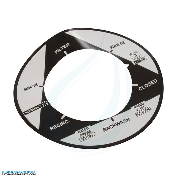 Astral Pool 2″ Multiport Valve Label 6 Position (09848R0201)