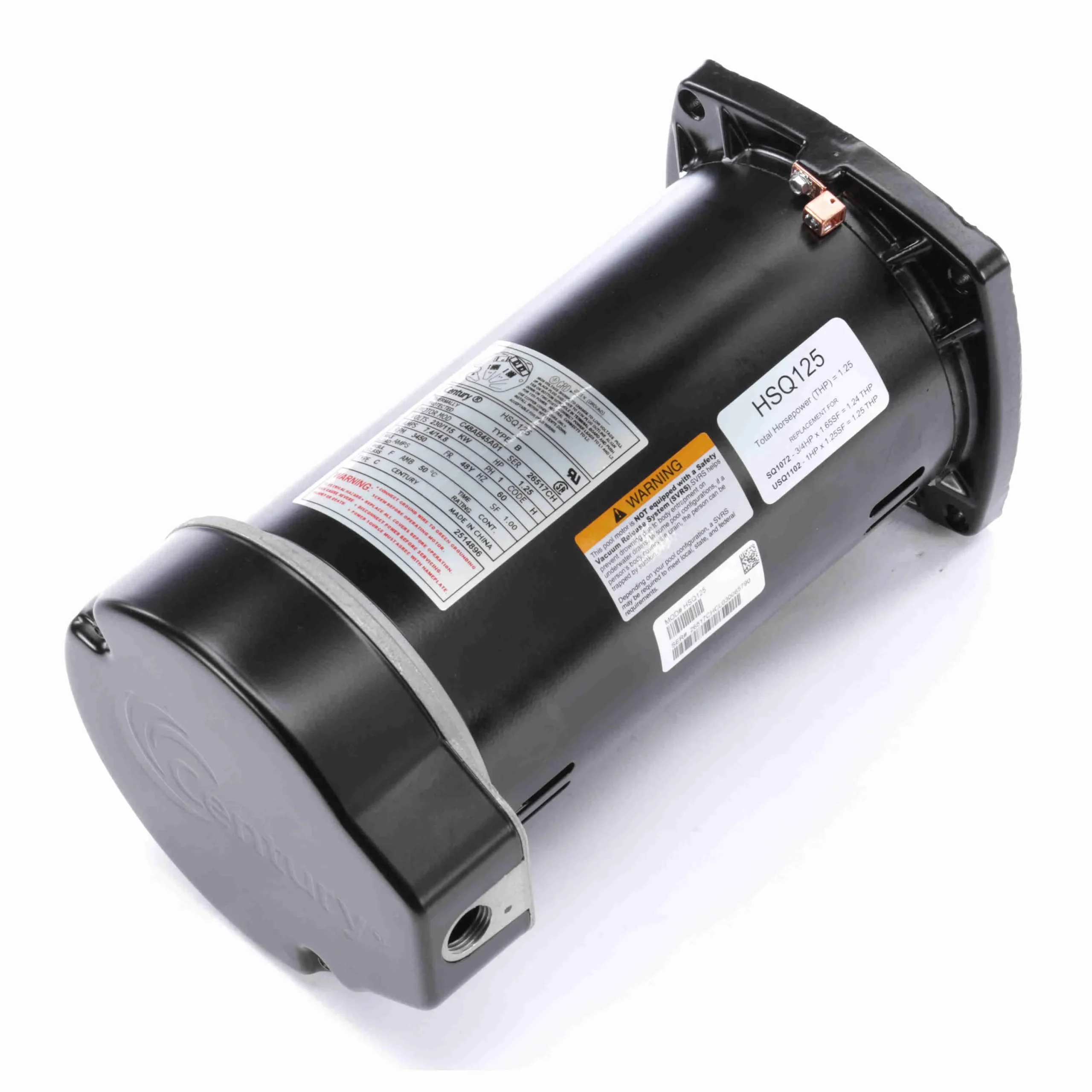 Century 1.25 HP Square Flange Pool and Spa Pump Motor – HSQ125