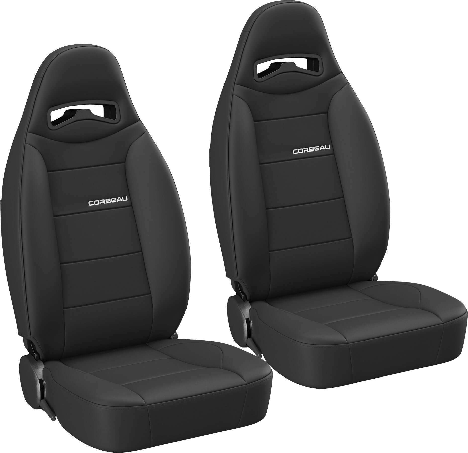 Corbeau Moab Neoprene Reclining Front Seat Pairfor 76-18 Jeep CJ-5, CJ-7, CJ-8 Scrambler, Wrangler YJ, TJ, JK & Unlimited