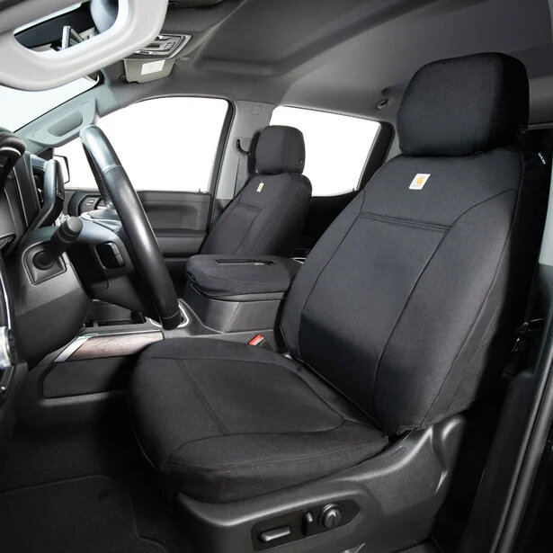 Covercraft GTT4384ABCOBK Carhartt Super Dux PrecisionFit Custom Front Seat Covers - Black for 24-26 Toyota Tacoma