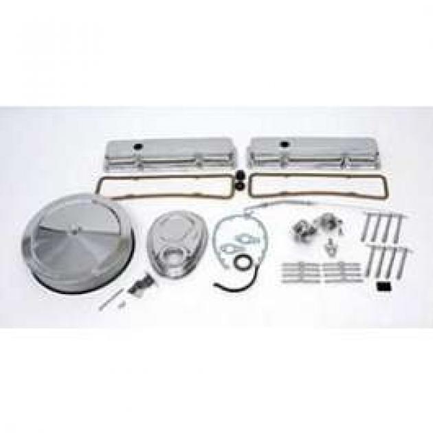 Chevy Engine Dress-Up Kit, Complete, Small Block, Chrome, 1955-1957