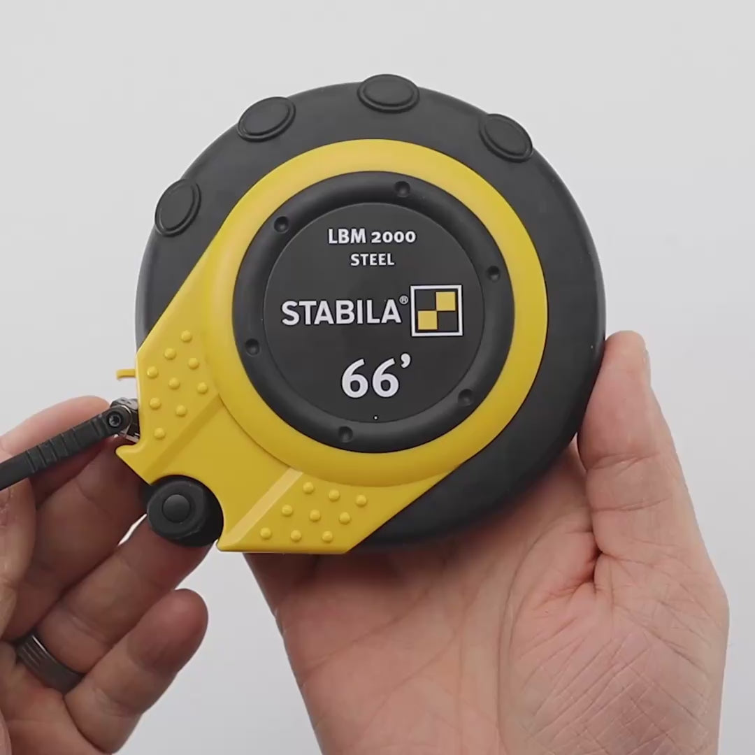 Stabila LBM2000 Steel Close Cased Tape, Imperial Scale, 66ft