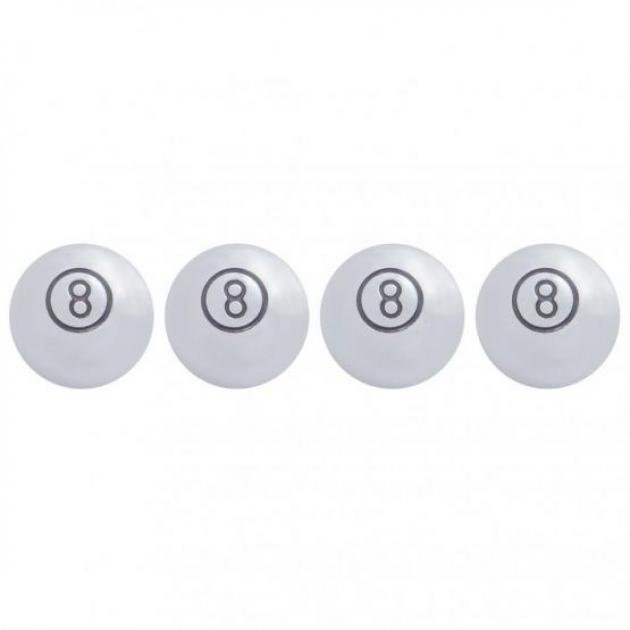 United Pacific Chrome Large "8" Ball Valve Caps (4 Pack) 69978